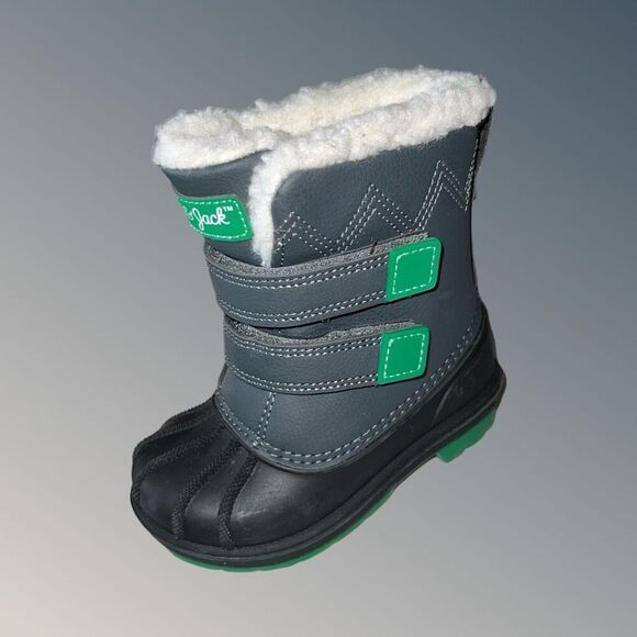 NWT Toddler Cat & Jack Gray Green Denver Slip On Winter Boots Size 7 - Picture 8 of 8